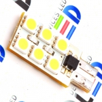  DLED Автолампа светодиодная T10 - W5W - 12 SMD 5050 (2шт.)